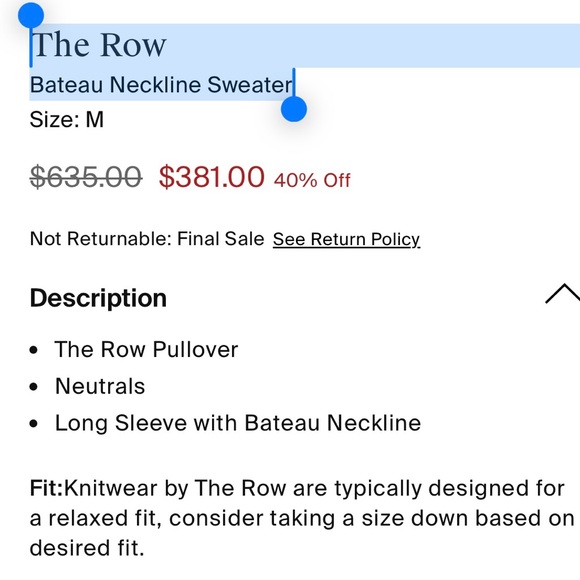 The Row Bateau Neckline Sweater - Picture 6 of 6